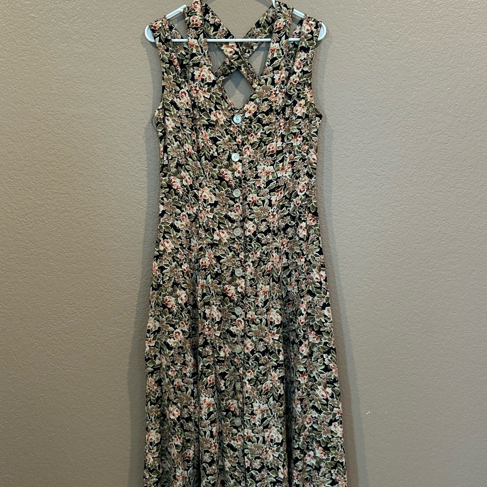 Floral Crossback Midi Dress